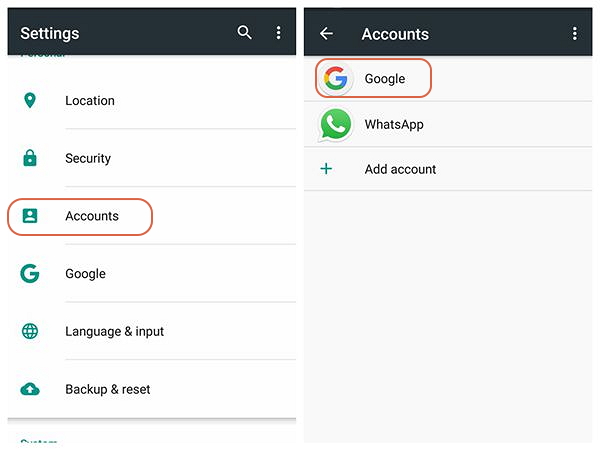 Remove or Add your Google Accounts.
